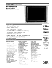Sony KV-36XBR800 Marketing Specifications