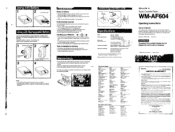 Sony WM-AF604 Users Guide