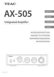 TEAC AX-505 Owners Manual Deutsch Italiano Nederlands Svenska
