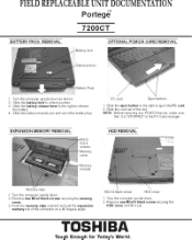 Toshiba Portege 7200CT Replacement Instructions