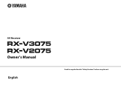 Yamaha V2075 RX-V3075/V2075 Owners Manual