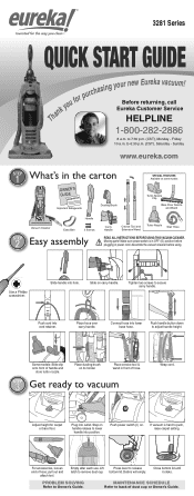 Eureka Clean Living 3281BZ Quick Start Guide