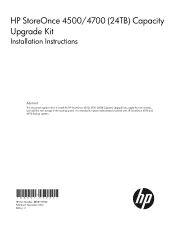 HP StoreOnce 4210 HP StoreOnce 4500/4700 Capacity Upgrade Guide (BB881-90902, November 2013)