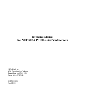 Netgear PS101 Reference Manual