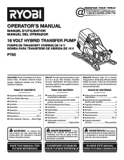 Ryobi P750 Manual 1