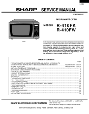 Sharp R-410FW Service Manual