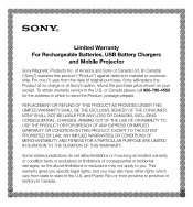 Sony MP-CL1 Limited Warranty