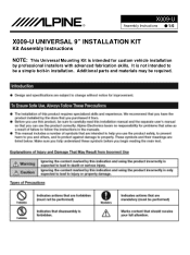 Alpine X009-U Installation Manual (english)