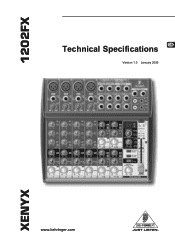 Behringer XENYX 1202FX Specifications Sheet