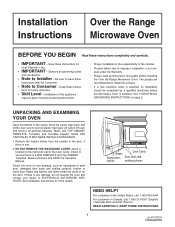 Electrolux FMV156DS Installation Instructions