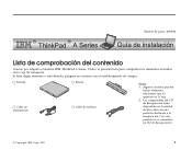 Lenovo ThinkPad A30 Spanish - A30 Series Setup Guide