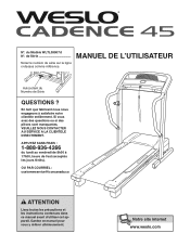 Weslo Cadence 45 Treadmill Canadian French Manual
