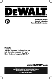 Dewalt DCS312B Instruction Manual