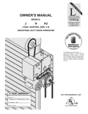 LiftMaster HJ J LOGIC VERSION 2-575V Manual