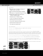 Sony MHC-GX570XM Marketing Specifications