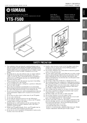 Yamaha YTS-F500 YTS-F500 Install Manual