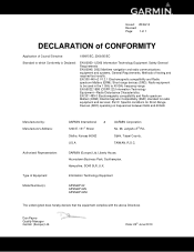 Garmin GPSMAP 62st Declaration of Conformity