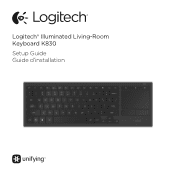 Logitech Illuminated Living-Room K830 Setup Guide