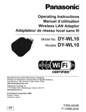 Panasonic DY-WL10 Operating Instructions