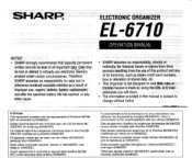 Sharp EL-6710SB Operation Manual