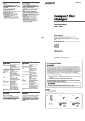 Sony CDX-848X Operating Instructions  (primary manual)