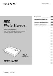 Sony HDPS-M10 Operating Instructions