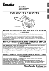 Tanaka TCS-3351PFS Owner's Manual