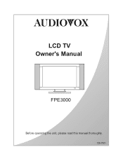 Audiovox FPE3000 User Manual