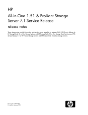 HP DL100 HP All-in-One 1.51 & ProLiant Storage Server 7.1 Service Release (5697-0282, January 2010)