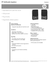 HP GM326AA HP Multimedia Speakers - Datasheet