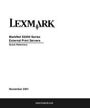 Lexmark MarkNet X2031e MarkNet External Print Server Quick Start