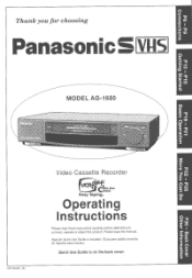 Panasonic AG1680 AG1680 User Guide