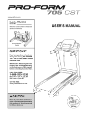 ProForm 705 Cst Treadmill English Manual