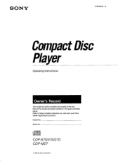 Sony CDP-670 Operating Instructions