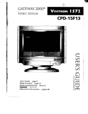 Sony CPD-15F13 Users Guide