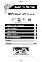 Tripp Lite BCPERS450 Owner's Manual for BC Personal UPS 932572