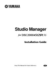 Yamaha 02R96 Studio Manager Installation Guide