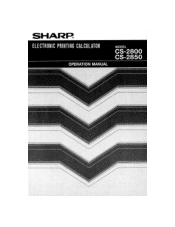 Sharp SHA2850 CS-2850/2800 Operation Manual