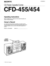 Sony CFD-455 Users Guide
