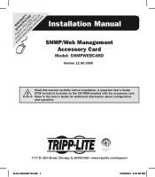 Tripp Lite SNMPWEBCARD Installation Guide for SNMPWEBCARD 933179