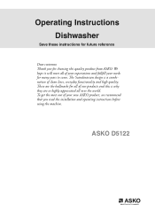 Asko D5122 User manual D5122 Use & Care Guide EN (Products Manufactured After 1/1/2008 2+1 Warranty)
