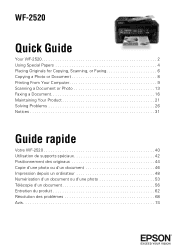 Epson WorkForce WF-2520 Quick Guide