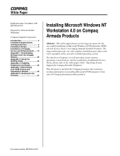 HP Armada 7400 Installing Microsoft Windows NT Workstation 4.0 on Compaq Armada Products