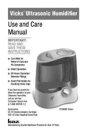 Honeywell V5100NS Use and Care Guide