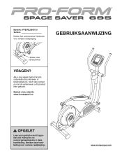 ProForm Space Saver 695 Elliptical Dutch Manual