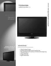 Toshiba 42AV500 Printable Spec Sheet