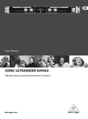 Behringer SONIC ULTRAMIZER SU9920 Manual