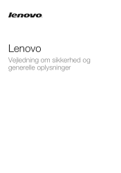 Lenovo IdeaPad P585 (Danish) Safty and General Information Guide