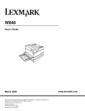Lexmark W840N User's Guide