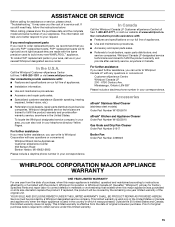 Whirlpool WFG505M0BS Warranty Information